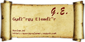 György Elemér névjegykártya