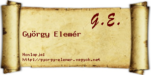 György Elemér névjegykártya